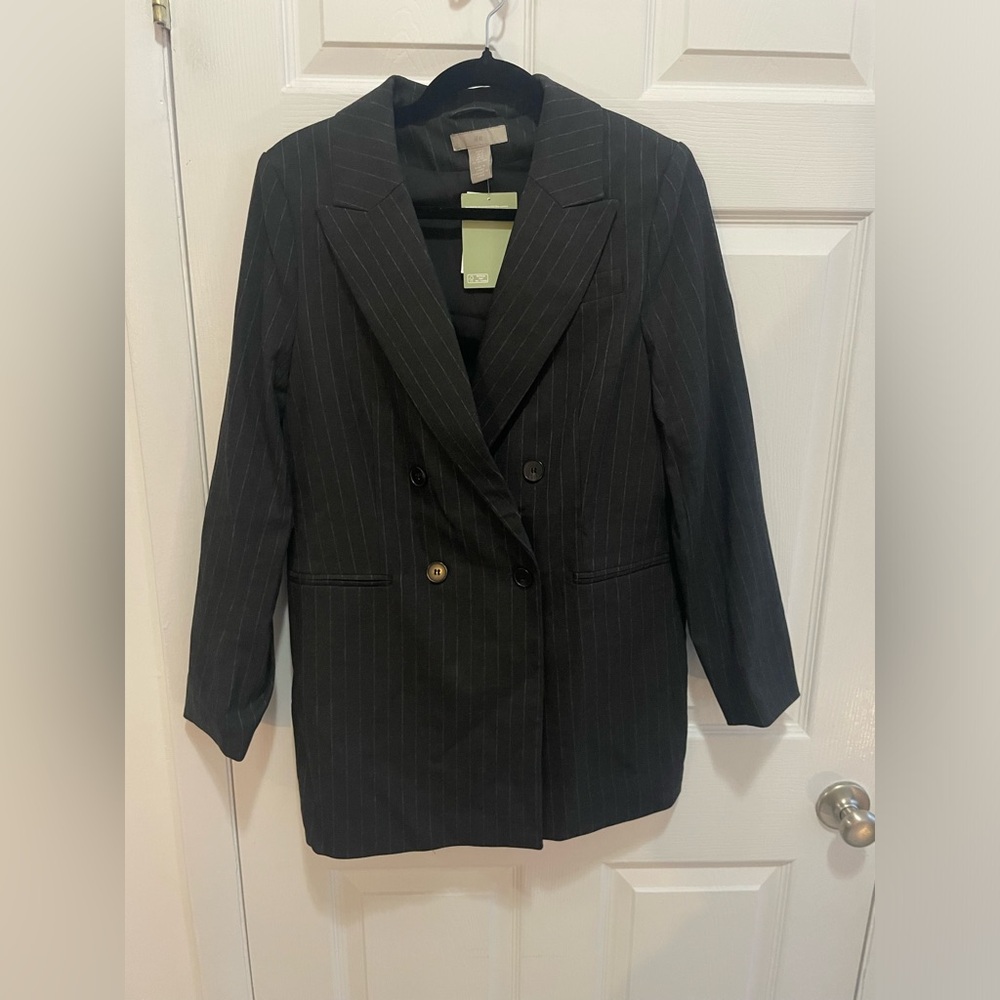 H&M pinstripe tall blazer